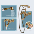 Rose Gold Handle Telephone Bathtub Shower Faucets